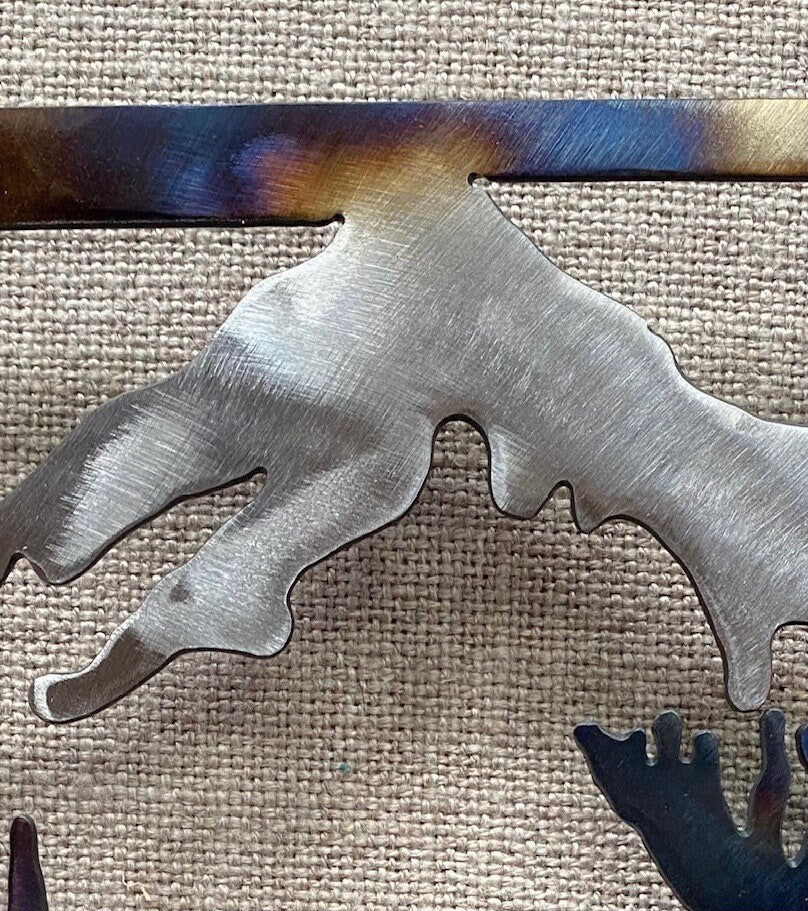 Metal Moose Trivet: Heat-Treated Steel Cabin Decor