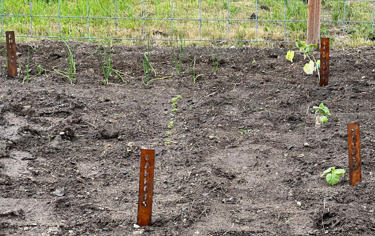 Rusty Metal Vegetable Garden Stakes: Rustic Plant Markers