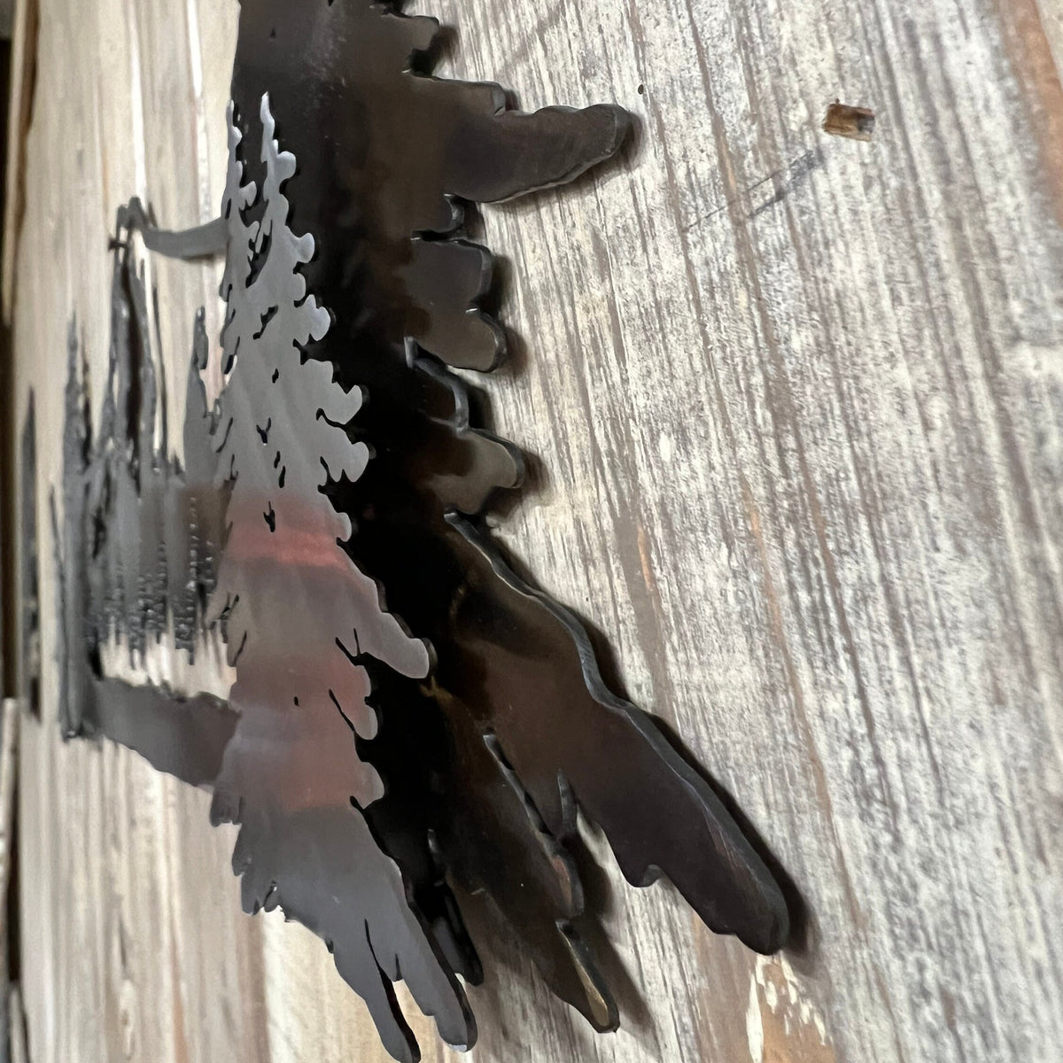 Mt Hood Metal Mountain Wall Art: Pacific Northwest Cabin Decor
