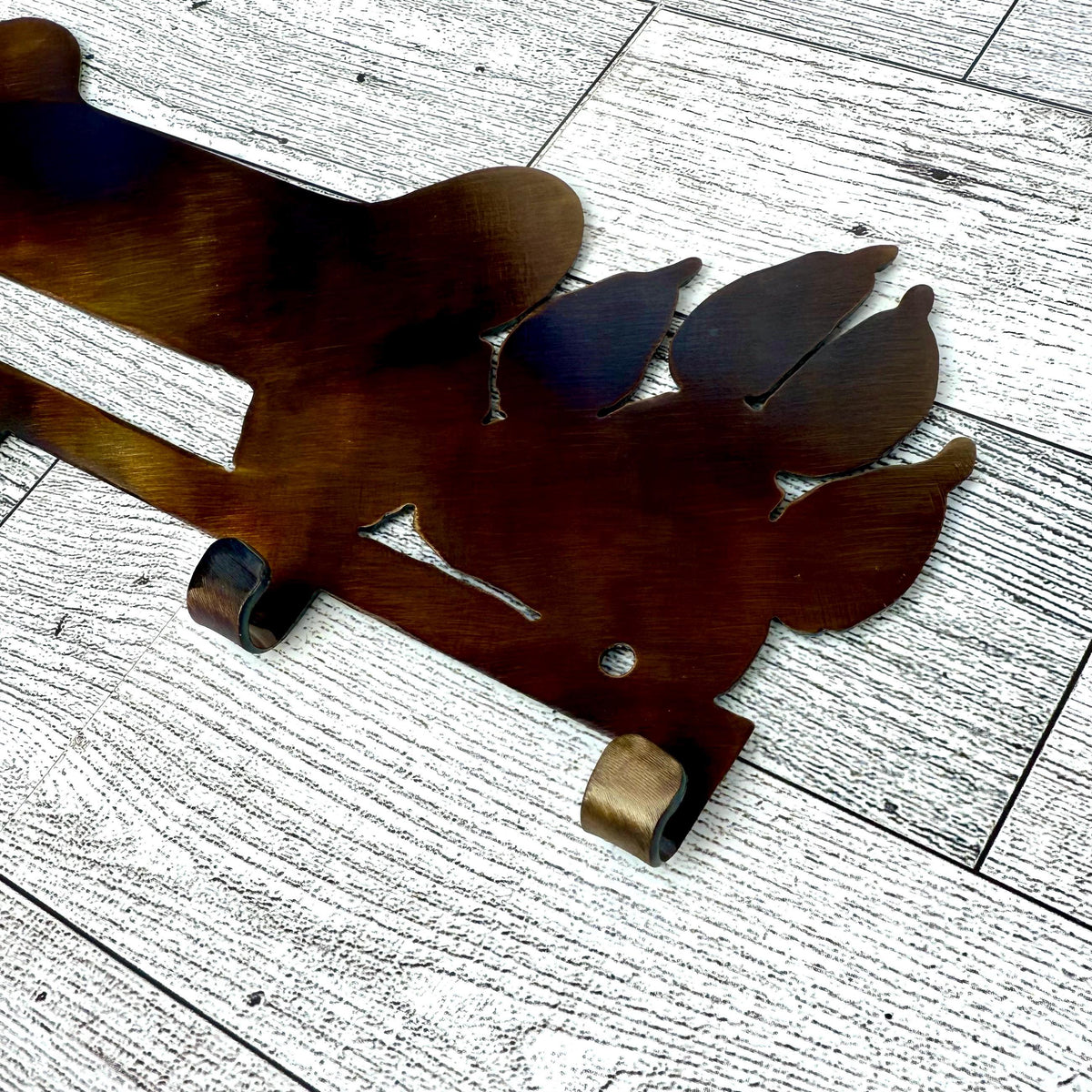 Dog Key or Leash Hanger: Paw Print Key Organizer, Heat-Treated Steel
