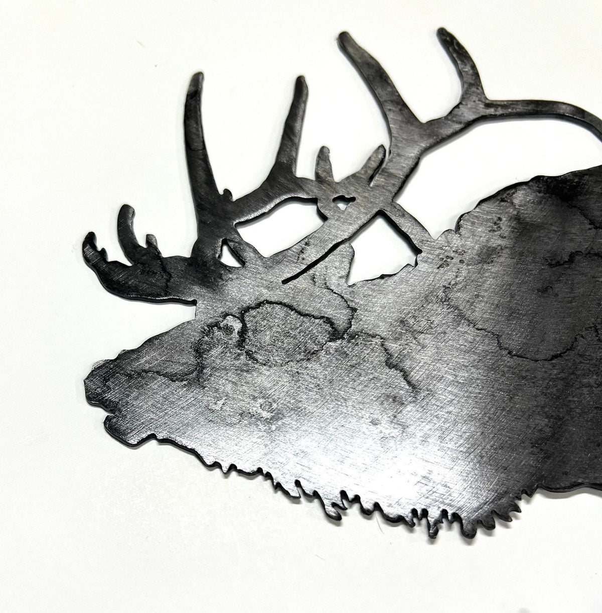 Elk and Antler Metal Wall Art: Cabin Lodge Decor