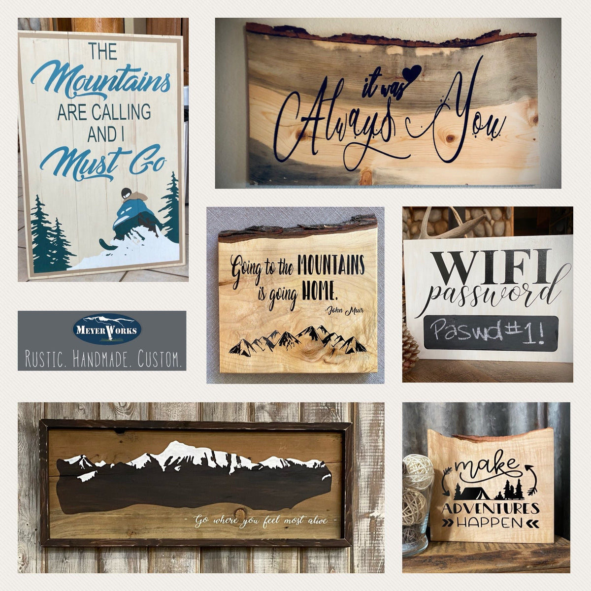 Live Edge Maple Wood Sign: John Muir Quote, Mountain Decor