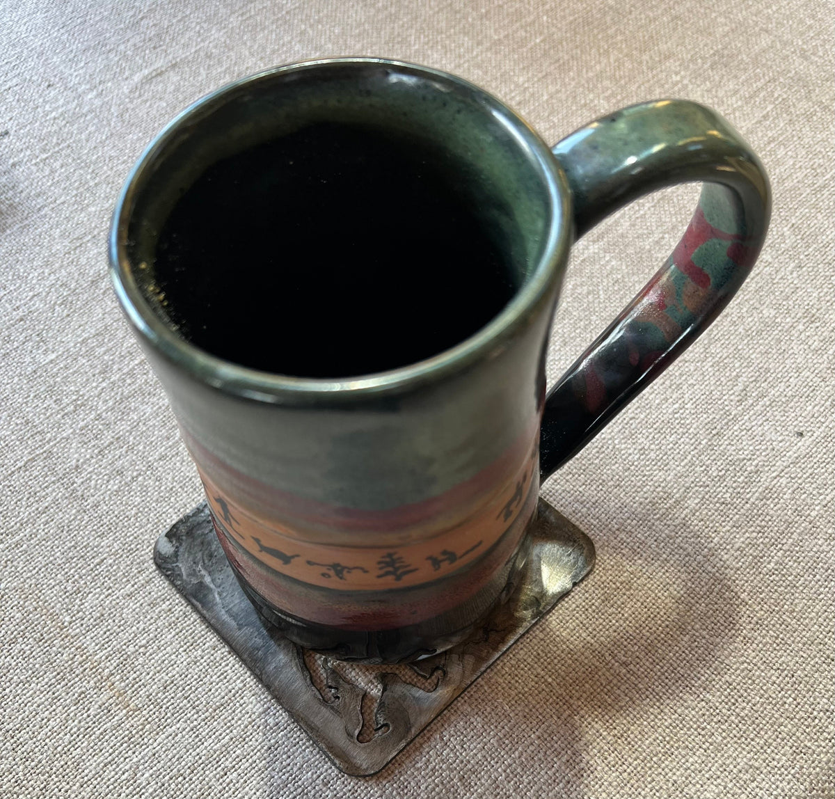 Metal Bigfoot Coasters: Sasquatch Lover Gift, Black Patina Finish