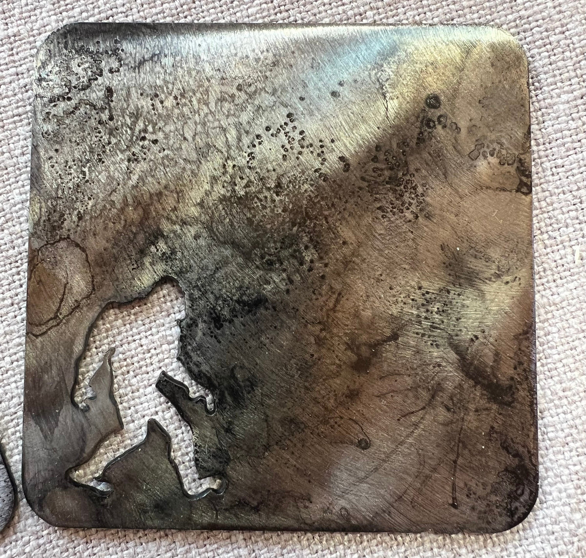 Metal Bigfoot Coasters: Sasquatch Lover Gift, Black Patina Finish