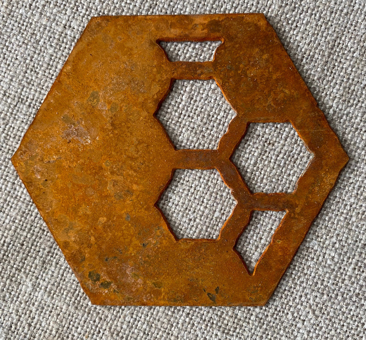 Metal Bee Garden Decor: Large Honeycomb Steel Art