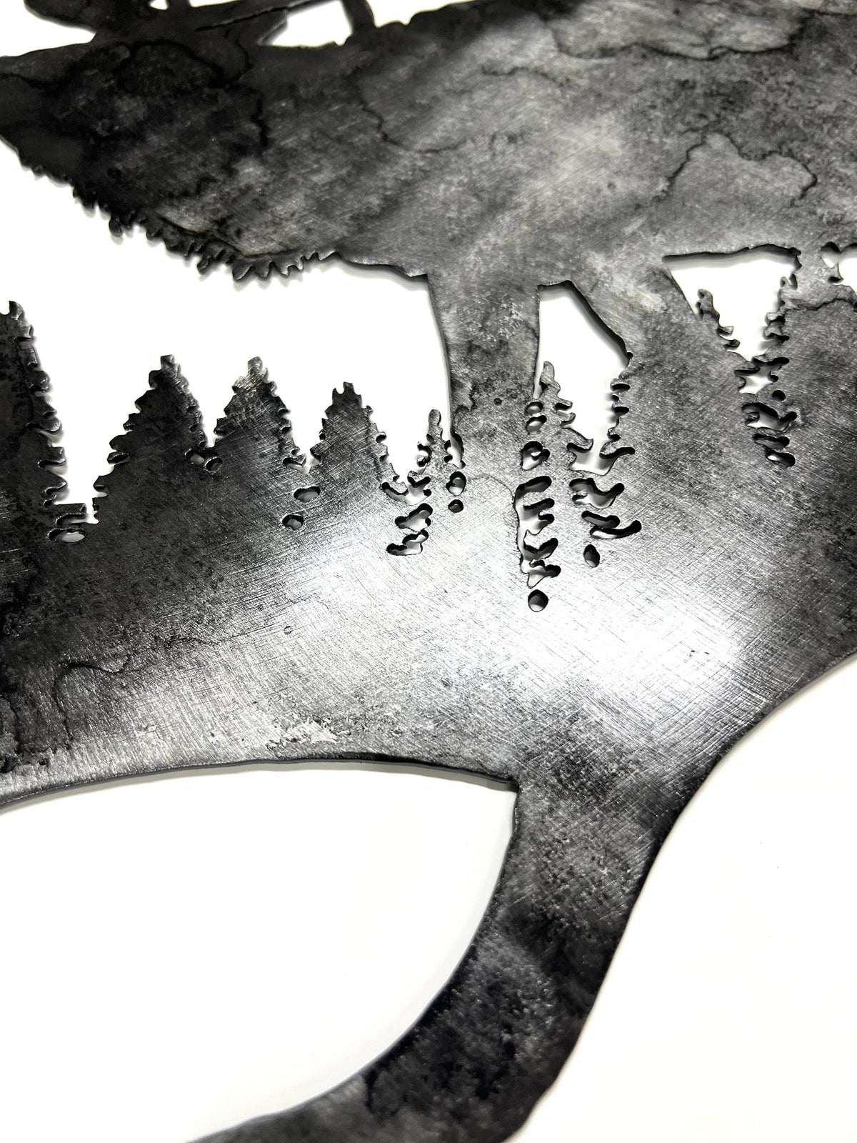 Elk and Antler Metal Wall Art: Cabin Lodge Decor